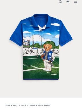 Football Bear Cotton Mesh Ralph Lauren Polo